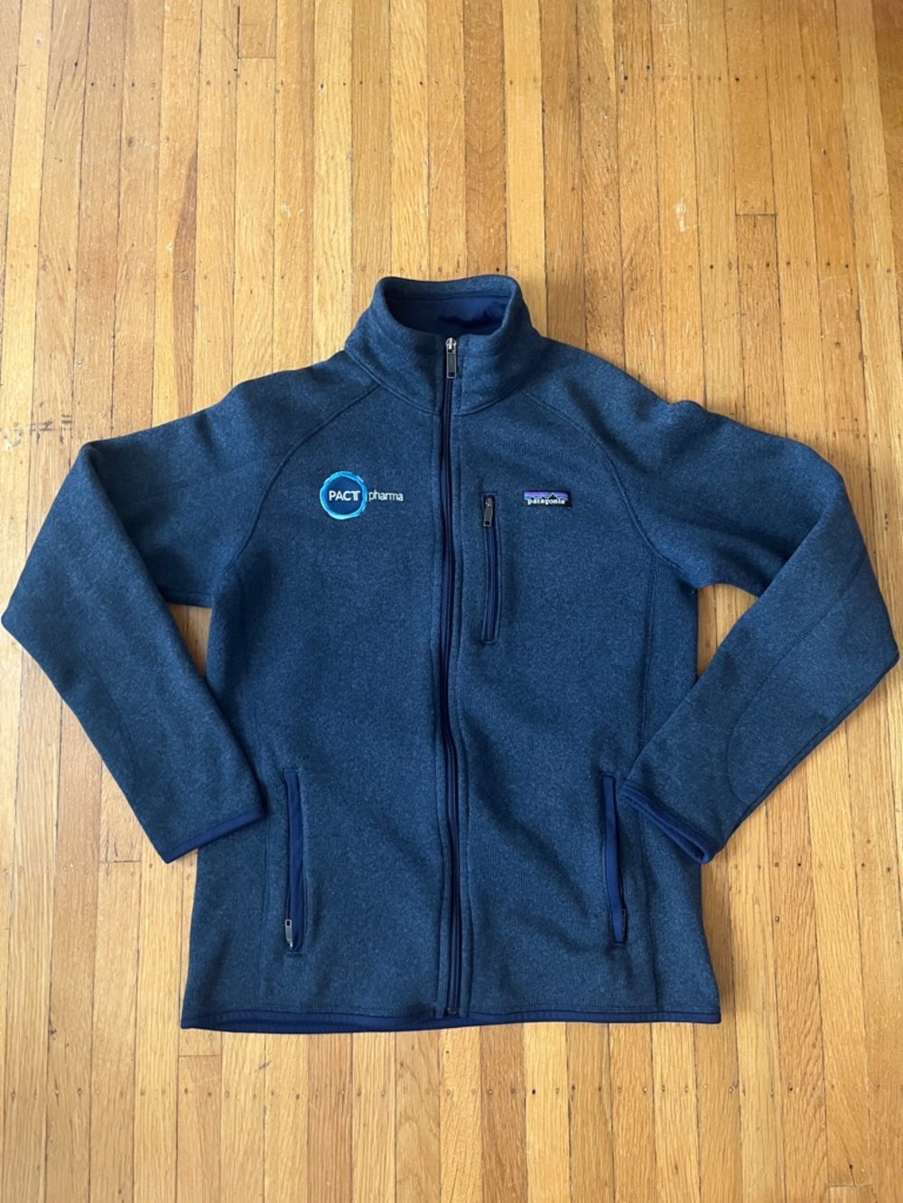 Patagonia Navy Full-Zip Fleece Jacket with Logo